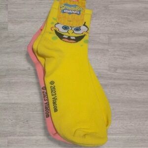 SpongeBob Unisex 2 Pack Quarter Crew Socks